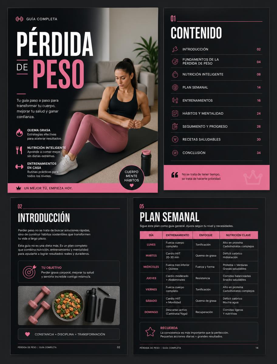 Ejemplo de la guía digital de Pérdida de peso
